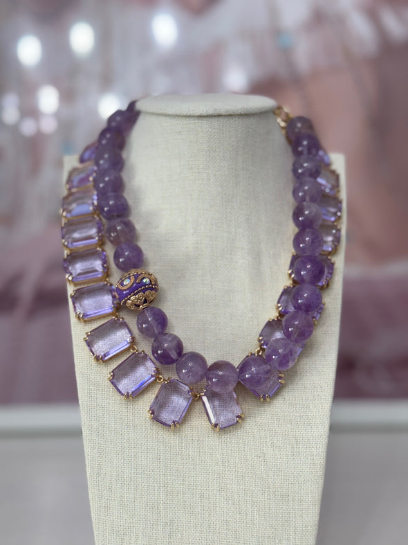 Red Carpet Swarovski Crystal Necklace - Lavendar