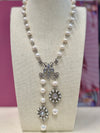 Daisy Pearl Lariat Necklace