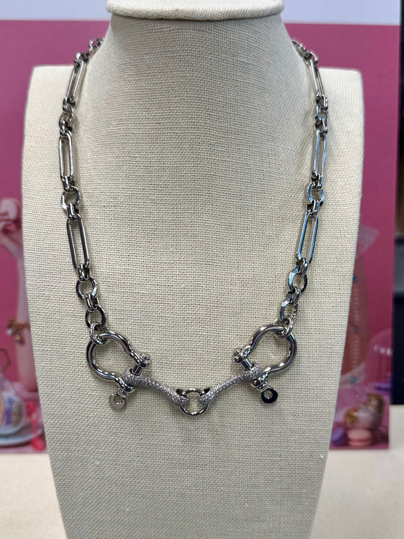 Horse Bit Necklace - Silver