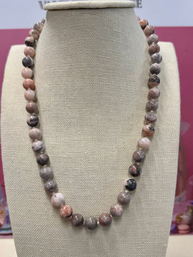 Pink & Grey Jasper Necklace