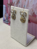 Ribbon Flower Pearl Earrings - Gold