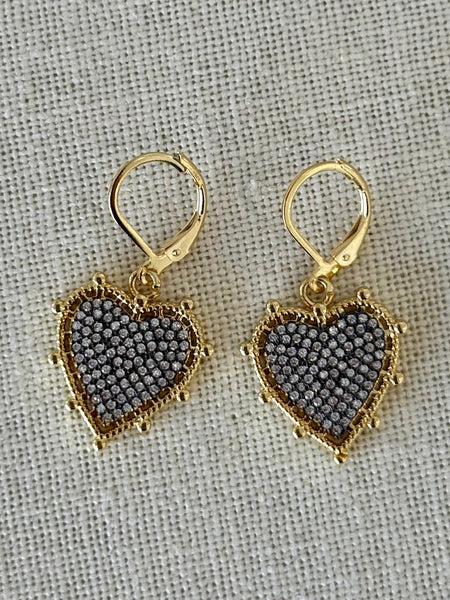 Petite Spike Heart Earrings