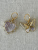 Spike Heart and Butterfly Pearl Earrings