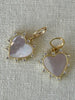 Spike Pearl Heart Earrings - Gold