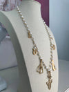 Modern West 7 Charm Pearl Necklace - Gold - Image #2