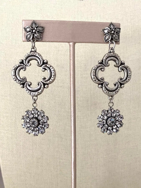 Class and Sass Clover Earrings - Silver - Image #1