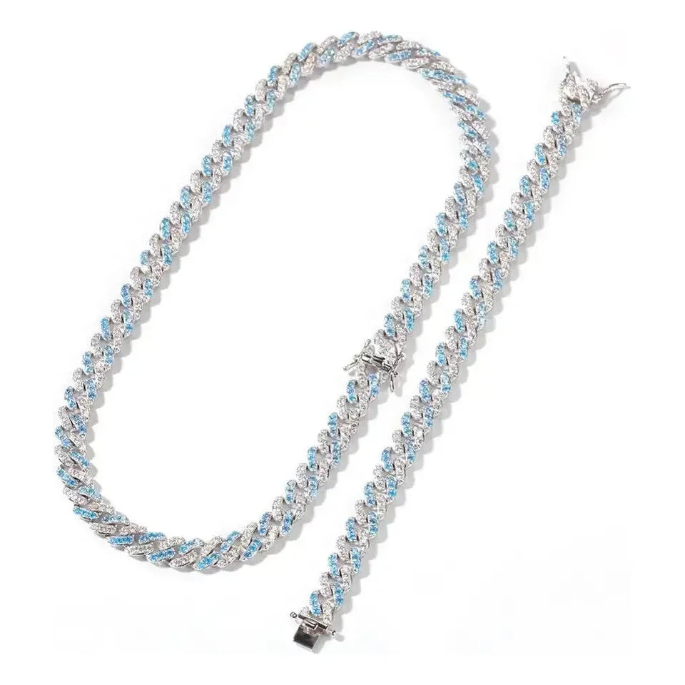 Blue CZ and Silver Chain Bracelet - Image #2