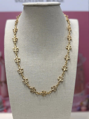 Fleur De Lis Necklace - Matte Gold - Image #1