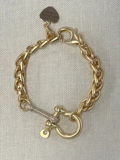 Horse Bit Bracelet - Matte Gold - Image #1