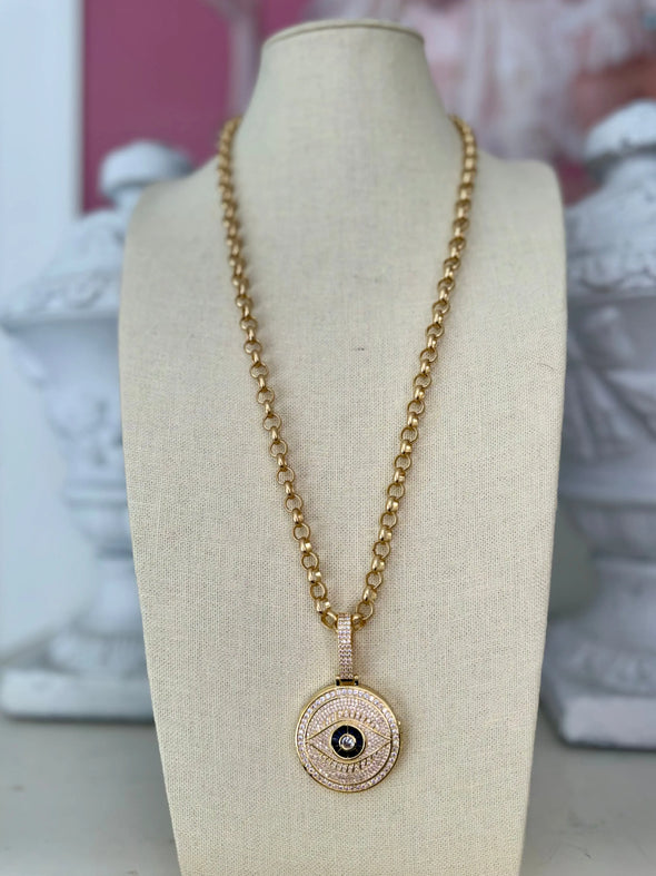 Evil Eye Protection Necklace - Gold - Image #1