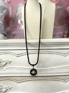 Black Jewel Queen Bee Long Necklace - Image #1