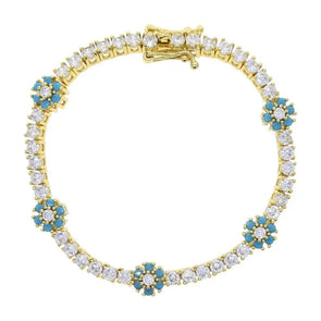 San Remo Flower Bracelet - Blue - Image #1