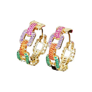 Multi Colour Paperclip Hoop Earrings - Image #2