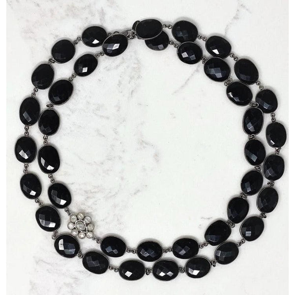 Black Onyx Flower Necklace - Image #1