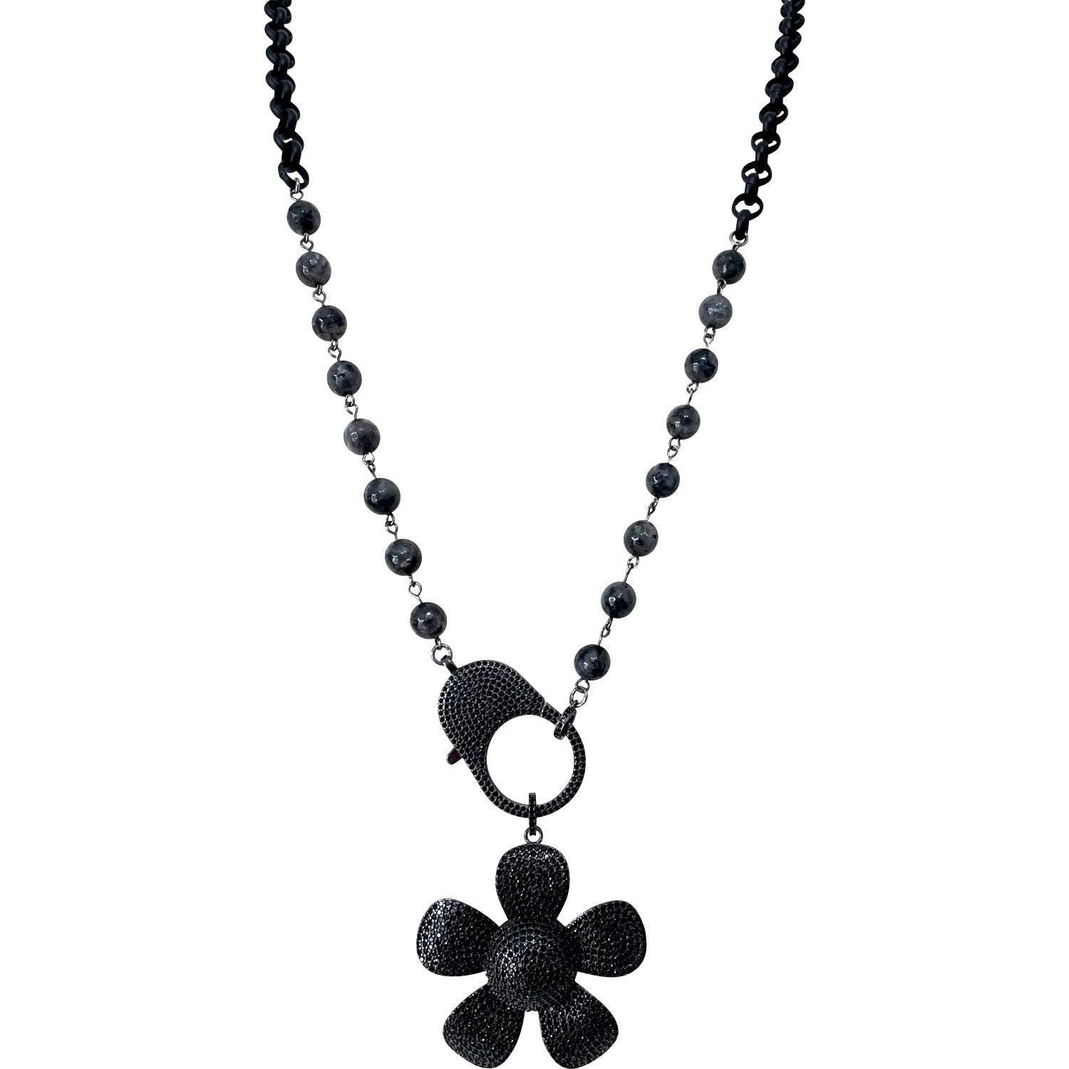 Black Daisy Long Necklace - Image #2