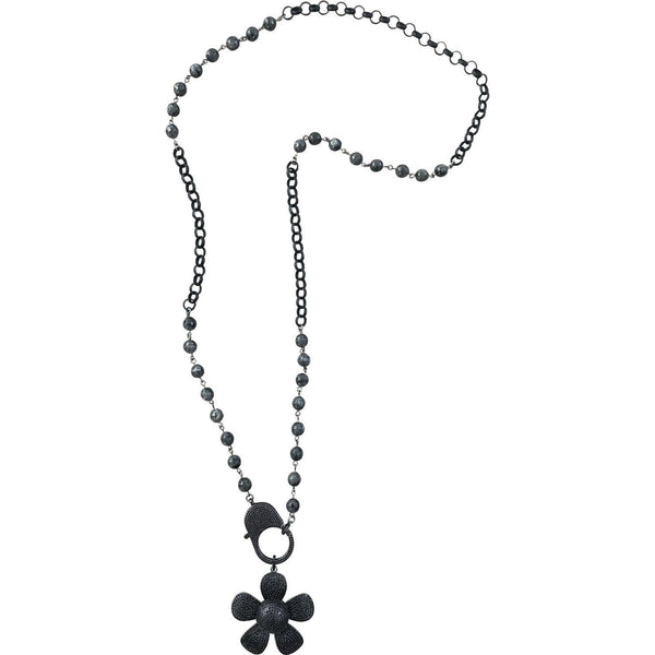 Black Daisy Long Necklace - Image #1