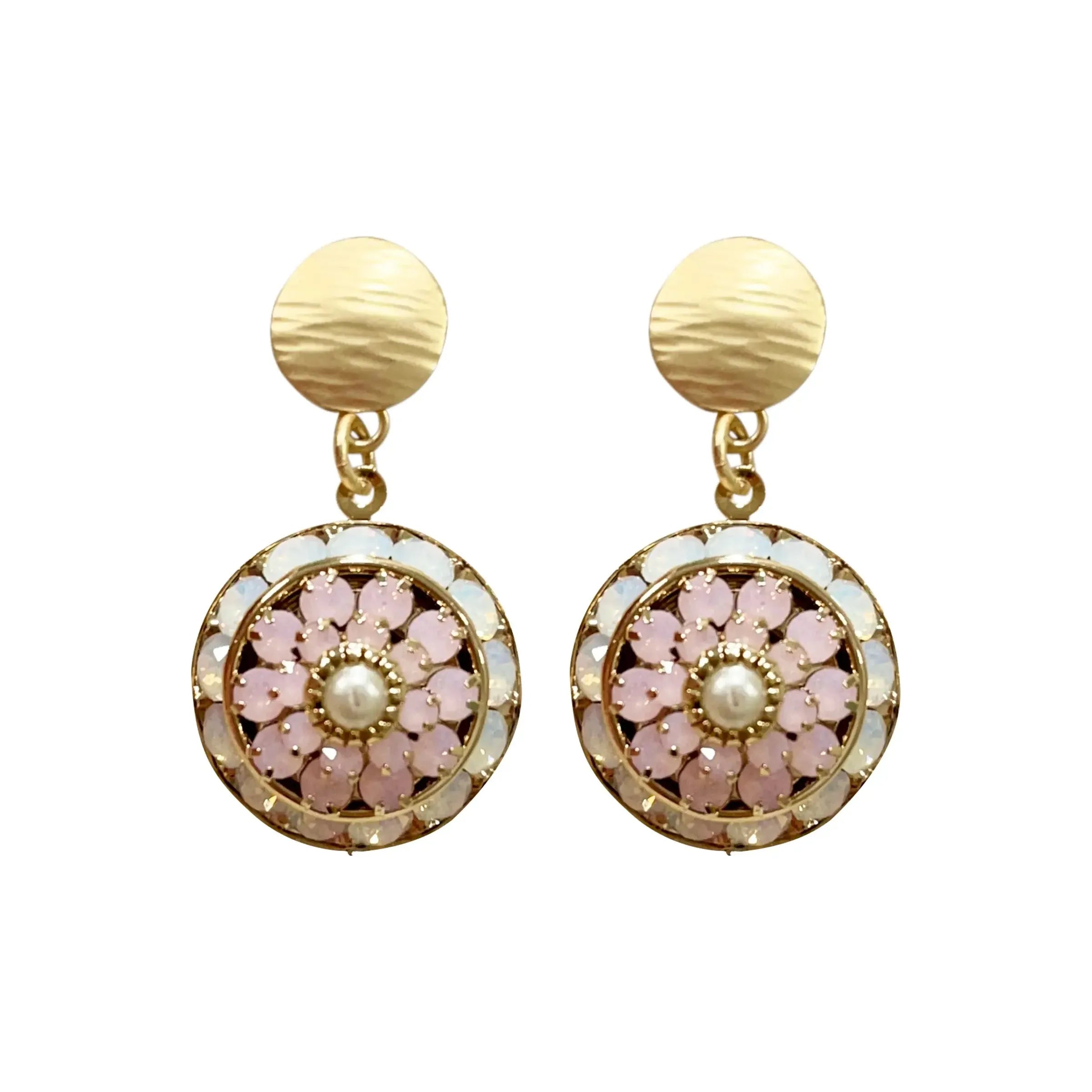Rosette Earrings - Pink - Image #1