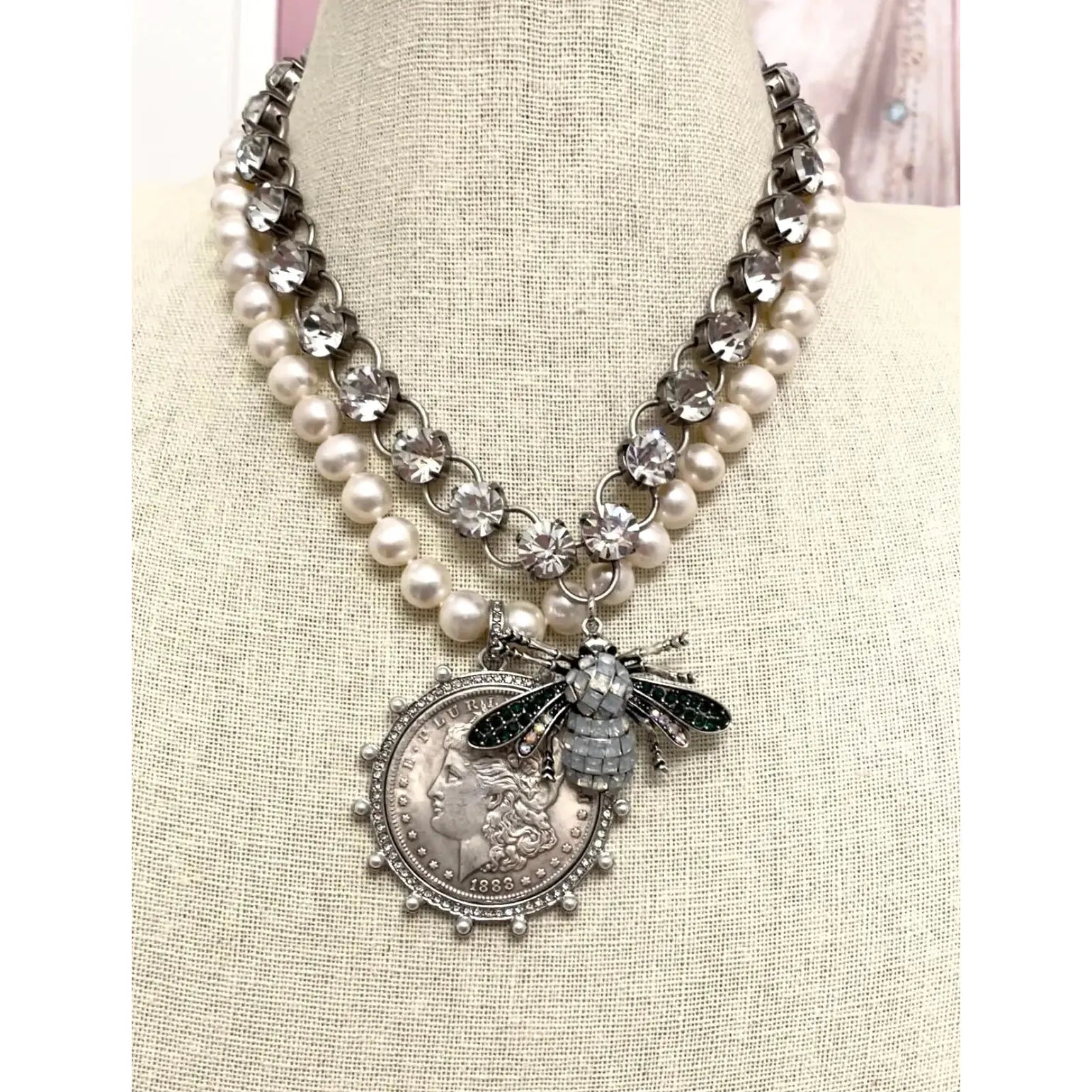 Queen Bee Swarovski Crystal Necklace - Irredescent - Image #2