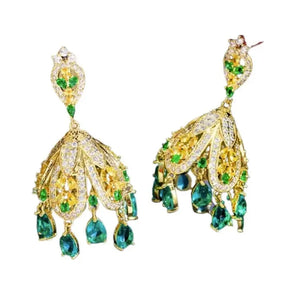 green modern jhumka earrings- Image #1