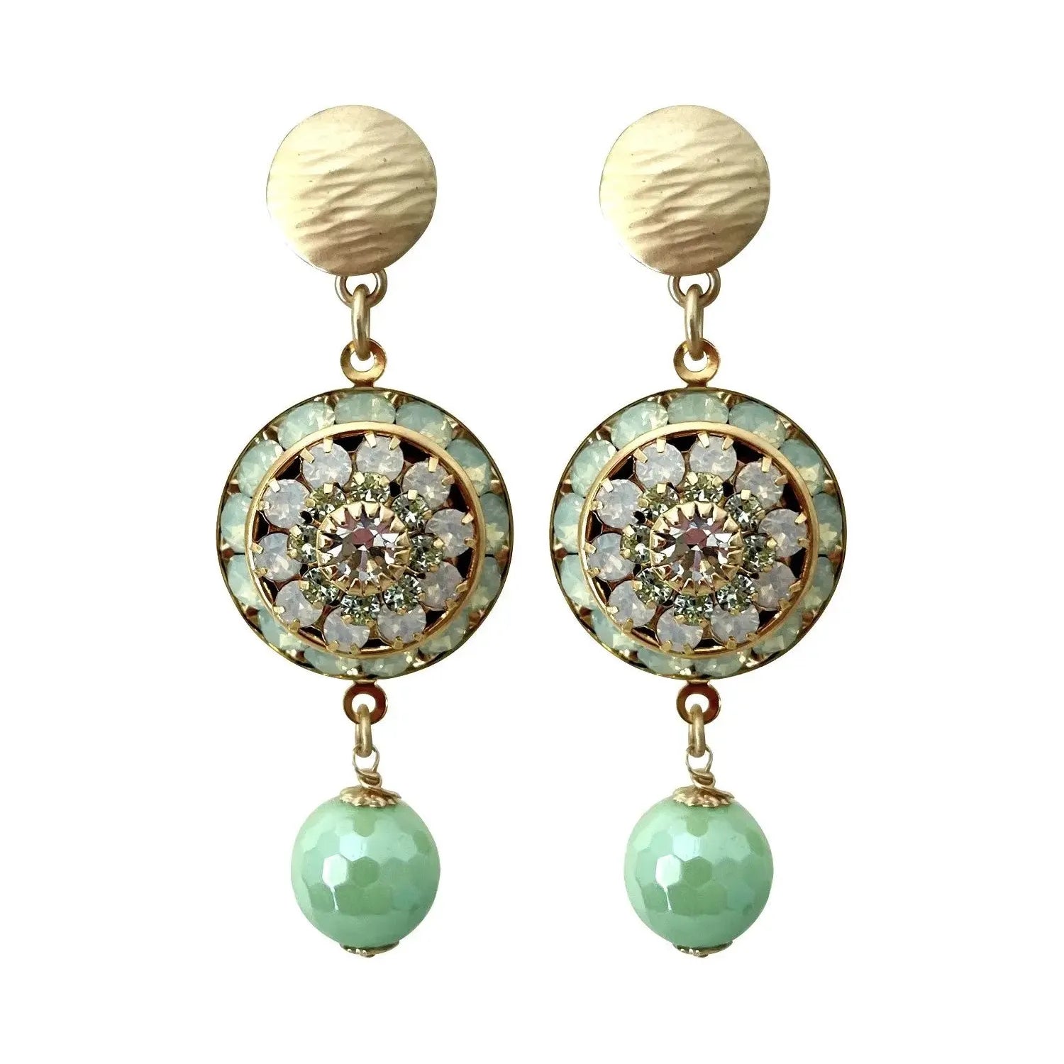 Green Opal Swarovski Crystyal Earrings - Image #1