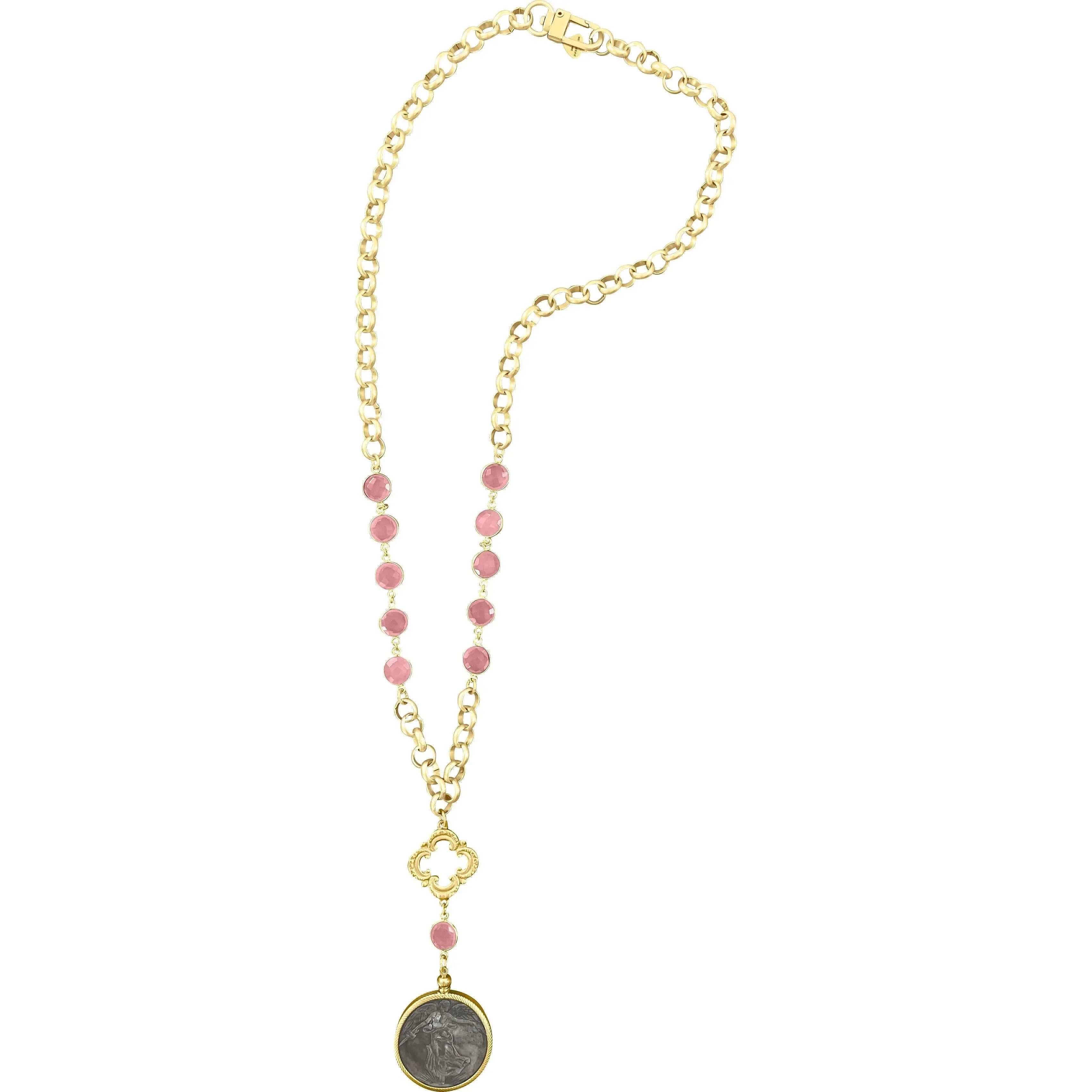 Victory Angel Pink Chalcedony Necklace - Image #1