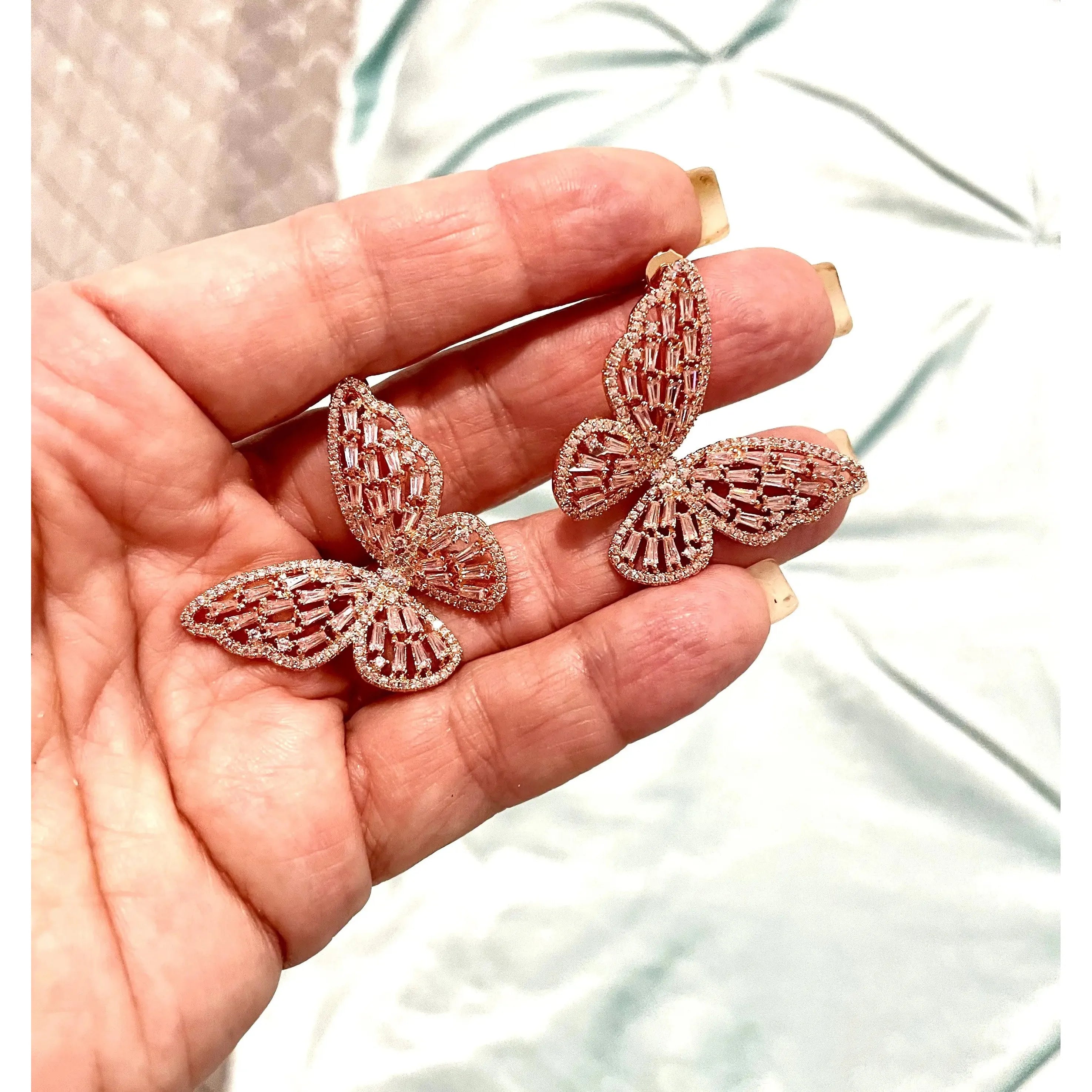 Papillon Rose Gold Earrings - Image #2
